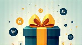 Geschenkbox mit Symbolen für Service-Bundle